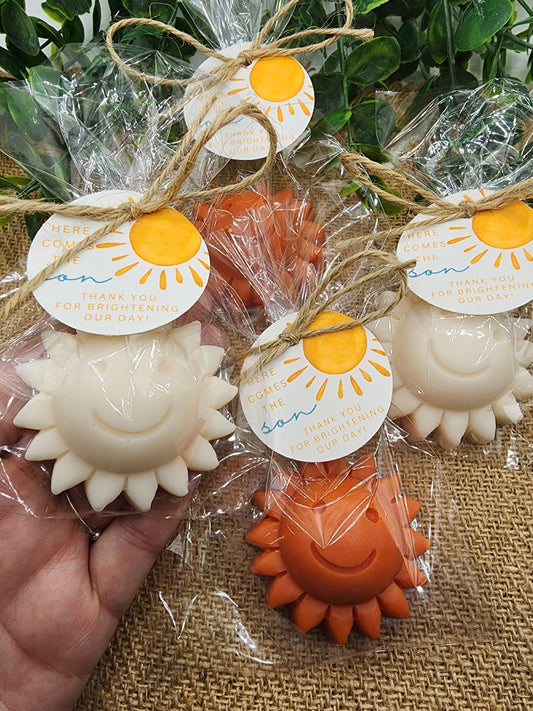 Sun baby shower soap favors sunshine soap here comes the son soap baby shower sun favors birthday party gift you are my sunshine