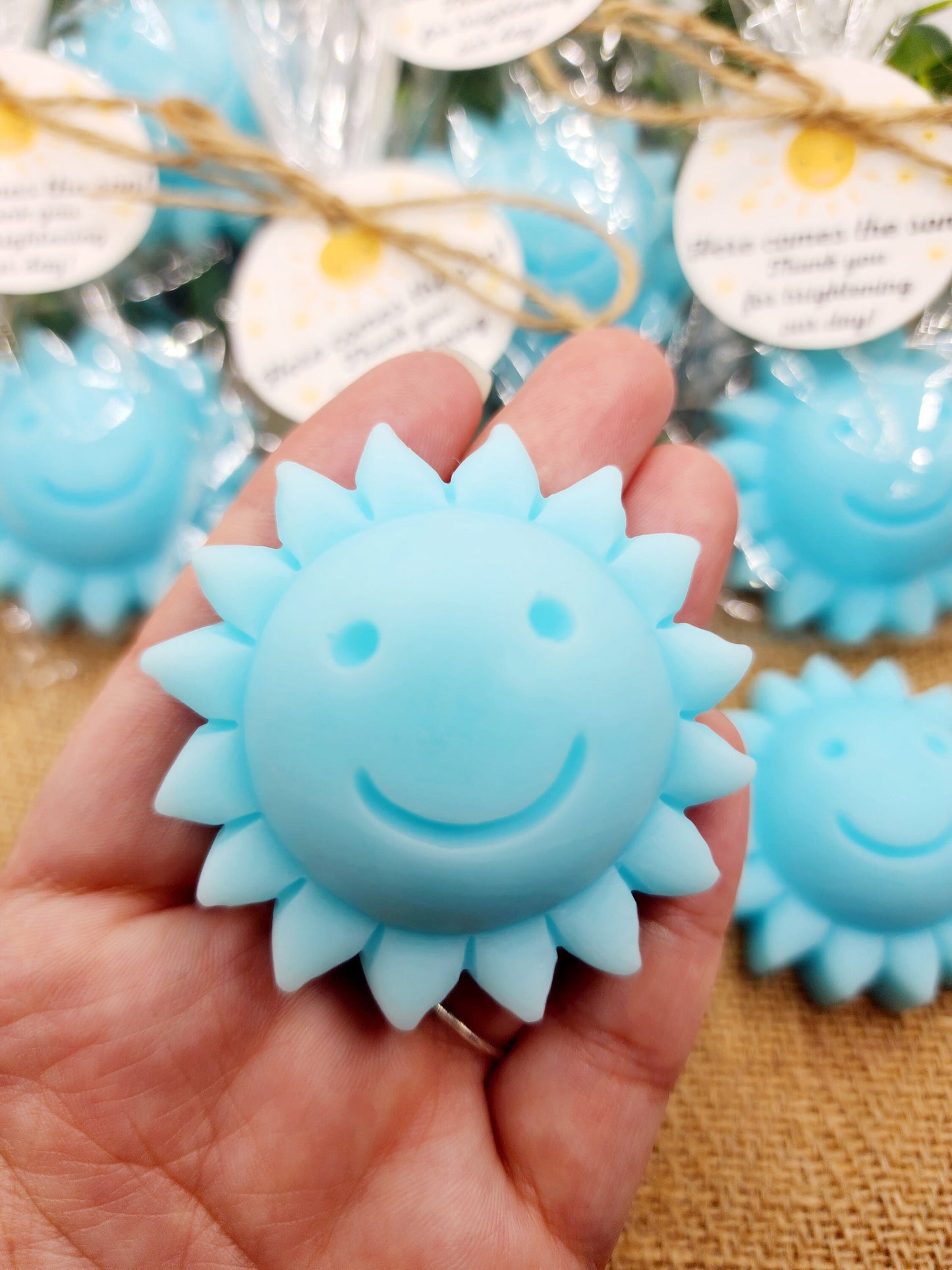 Sun baby shower soap favors sunshine soap here comes the son soap baby shower sun favors birthday party gift you are my sunshine