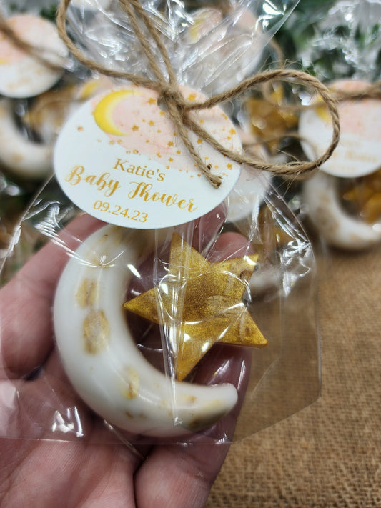Over the moon soap favors twinkle twinkle little star moon and star soap favors baby shower favors bridal shower favor