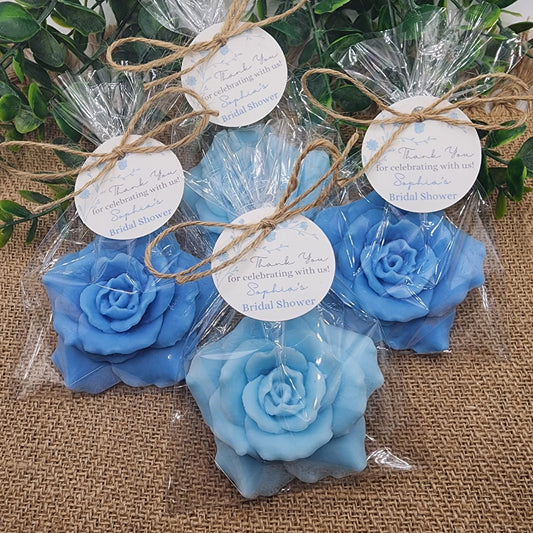 Dusty Blue Rose soap favors baby shower flower soap favors baby shower favors bridal shower favor gift for her party decorations for girl