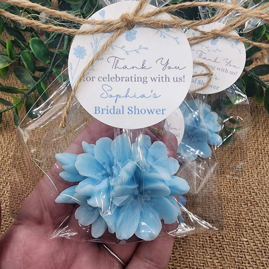 Cherry Blossom Flower Soap Favors Baby In Bloom Decorations Dusty Blue Floral Bridal Gift Pink Flowers Baby Shower Party Gift