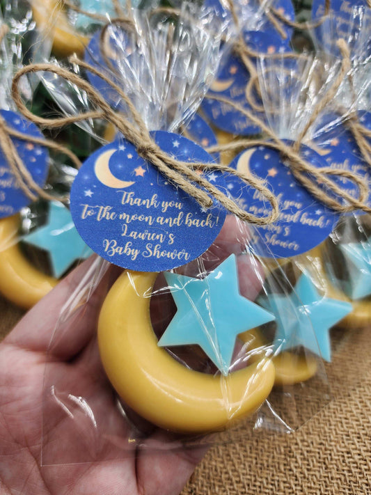 Over the moon soap favors twinkle twinkle little star moon and star soap favors baby shower favors bridal shower favor