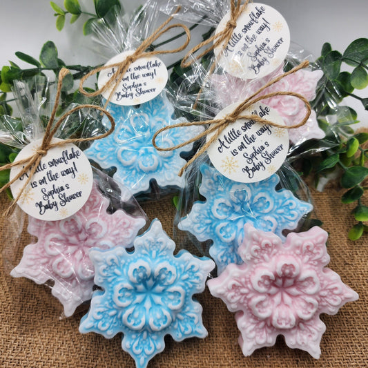 Snowflake Soap Favors Baby Shower Favors Christmas Stocking Stuffers Wedding Shower Favor Christmas Gifts