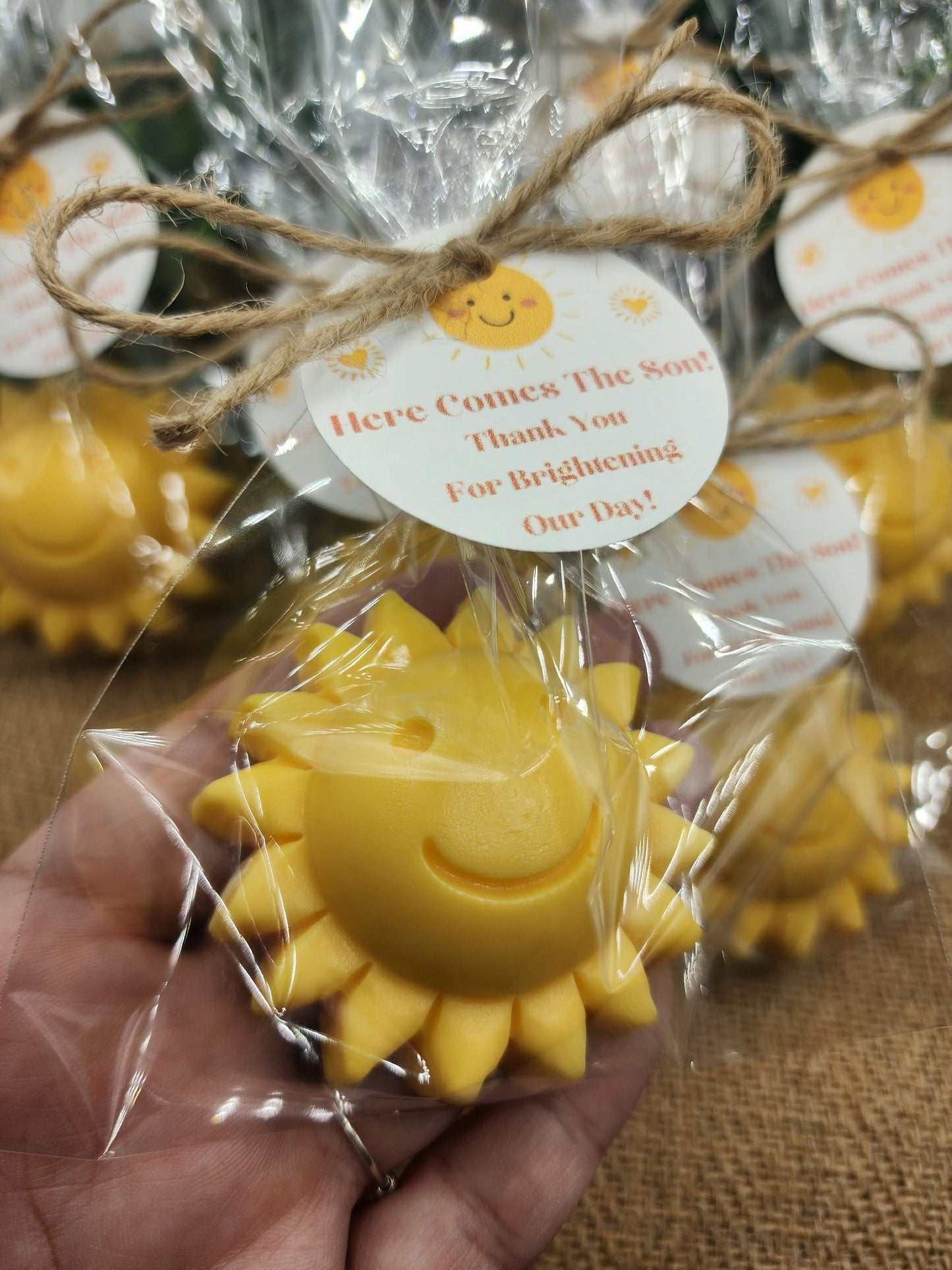 Sun baby shower soap favors sunshine soap here comes the son soap baby shower sun favors birthday party gift you are my sunshine