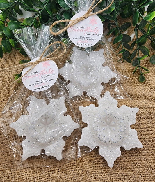 Snowflake Soap Favors Baby Shower Favors Christmas Stocking Stuffers Wedding Shower Favor Christmas Gifts
