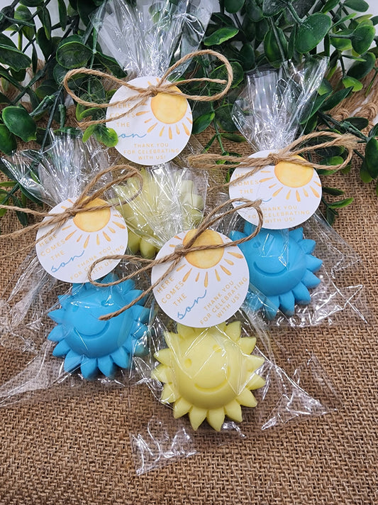 Sun baby shower soap favors sunshine soap here comes the son soap baby shower sun favors birthday party gift you are my sunshine