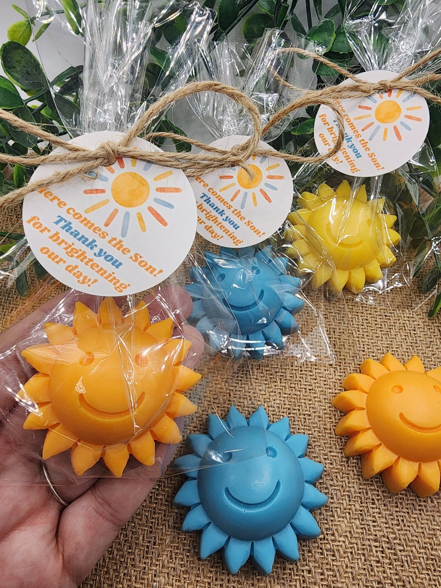Sun baby shower soap favors sunshine soap here comes the son soap baby shower sun favors birthday party gift you are my sunshine