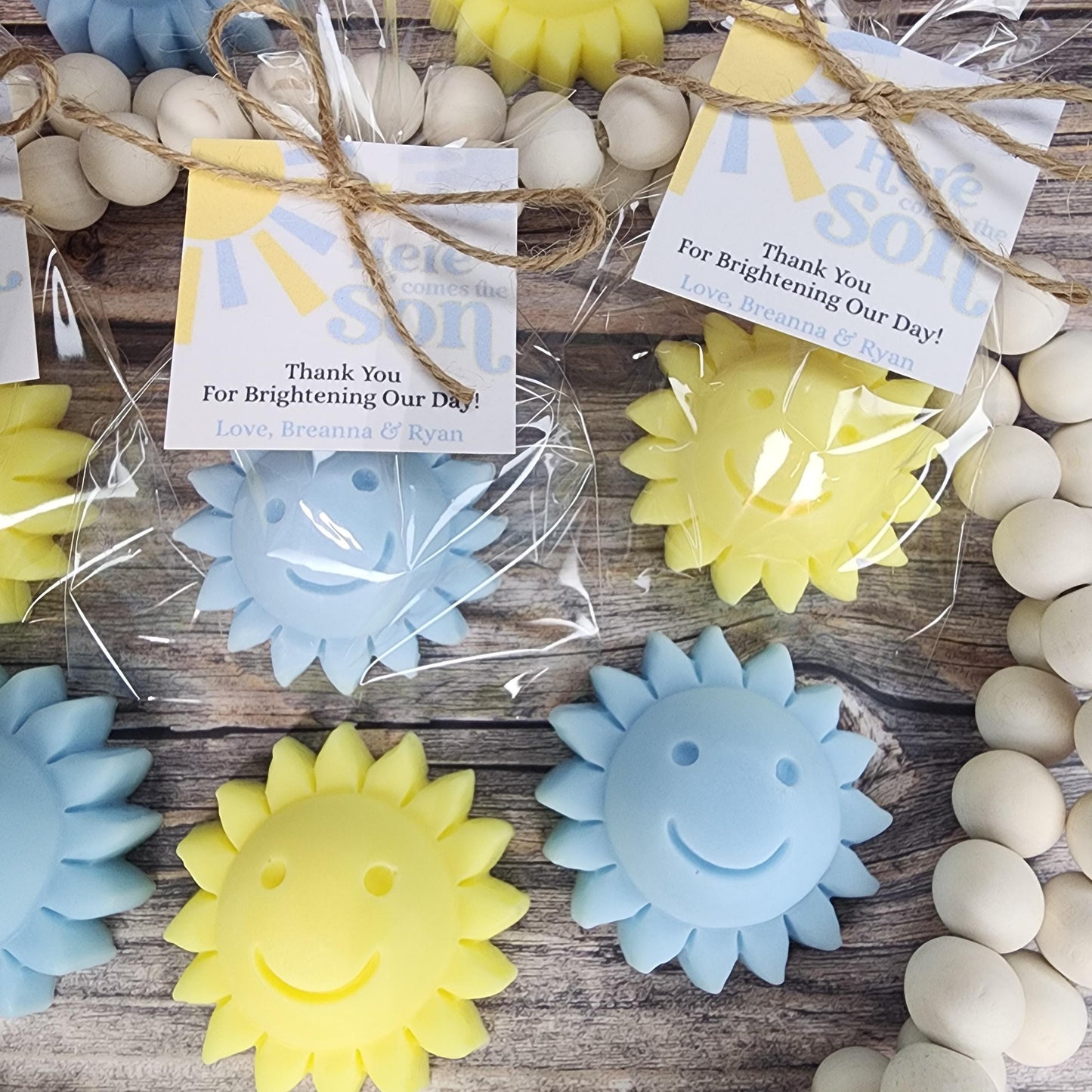 Sun baby shower soap favors sunshine soap here comes the son soap baby shower sun favors birthday party gift you are my sunshine