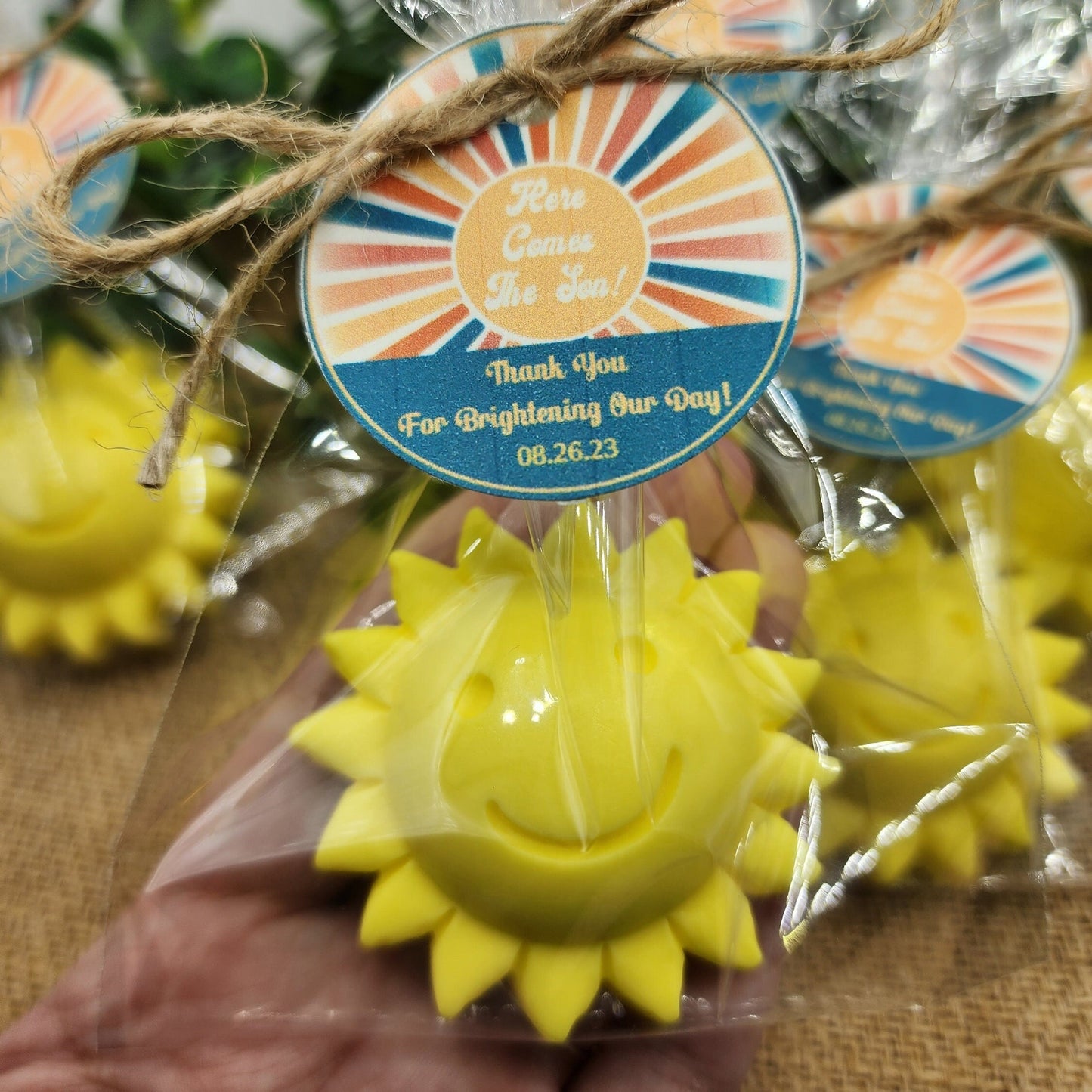 Sun baby shower soap favors sunshine soap here comes the son soap baby shower sun favors birthday party gift you are my sunshine