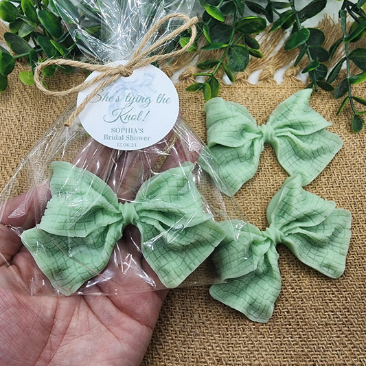 Sage Green Bow Baby Shower Soap Favors She's Tying The Knot Bridal Shower Wedding Decor Elegant Keepsakes Gifts For Guests Sweet 16 Birthday