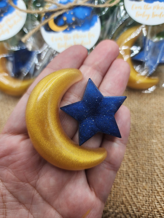 Over the moon soap favors twinkle twinkle little star moon and star soap favors baby shower favors bridal shower favor