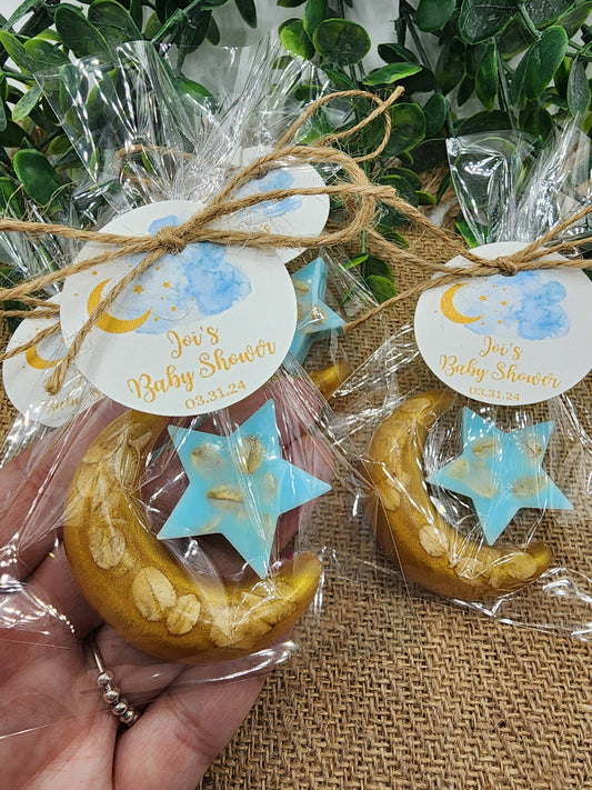 Over the moon soap favors twinkle twinkle little star moon and star soap favors baby shower favors bridal shower favors 1st birthday baptism
