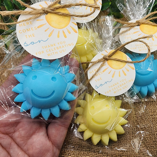 Sun baby shower soap favors sunshine soap here comes the son soap baby shower sun favors birthday party gift you are my sunshine