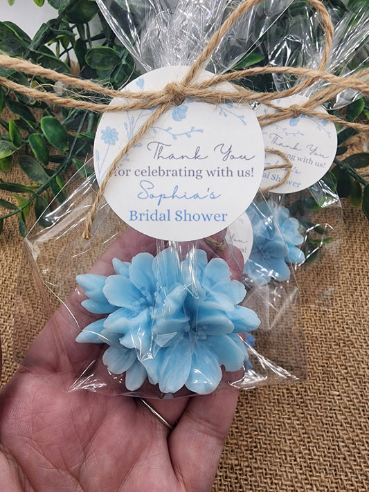 Cherry Blossom Flower Soap Favors Baby In Bloom Decorations Dusty Blue Floral Bridal Gift Pink Flowers Baby Shower Party Gift