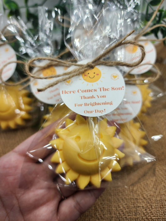Sun baby shower soap favors sunshine soap here comes the son soap baby shower sun favors birthday party gift you are my sunshine