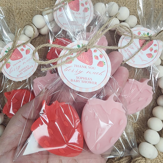 Strawberry Soap Favors Baby Shower Favors Berry First Birthday Party Favors Sweet Strawberry Decorations Gift For Her Summer Fruit Favors