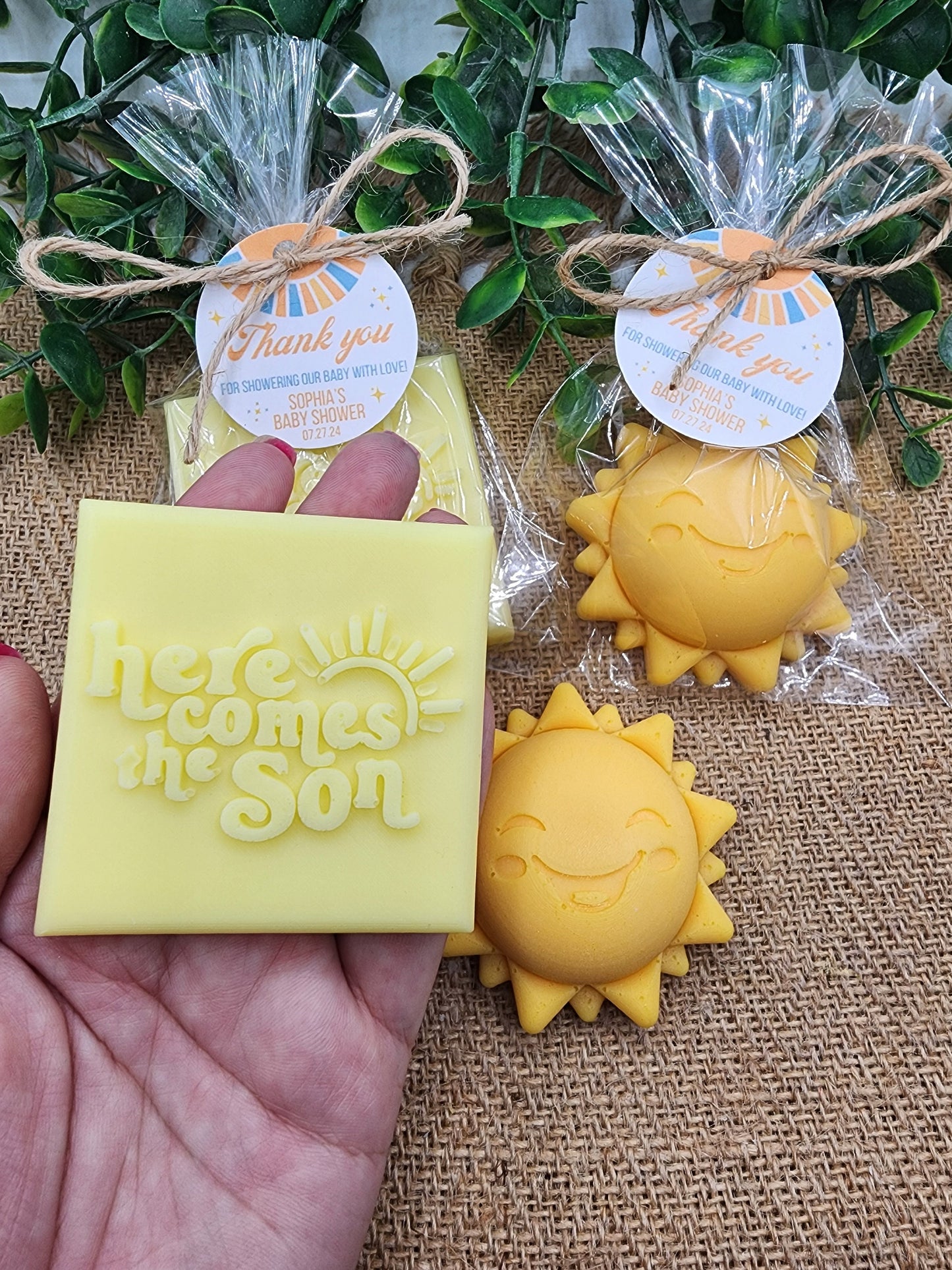 Sun baby shower soap favors sunshine soap here comes the son soap baby shower sun favors birthday party gift you are my sunshine
