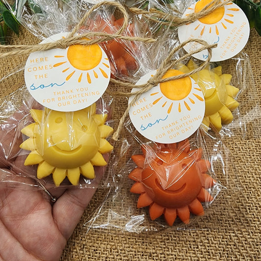 Sun baby shower soap favors sunshine soap here comes the son soap baby shower sun favors birthday party gift you are my sunshine