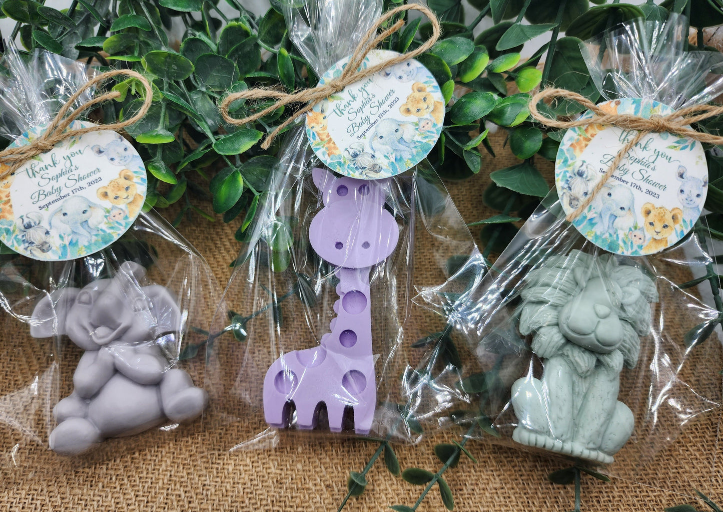 Safari Animal Soaps Baby Shower Soap Favors Safari Themed Decorations Wild One Party Favors Elephant Lion Girrafe Favors Boy Birthday Gift