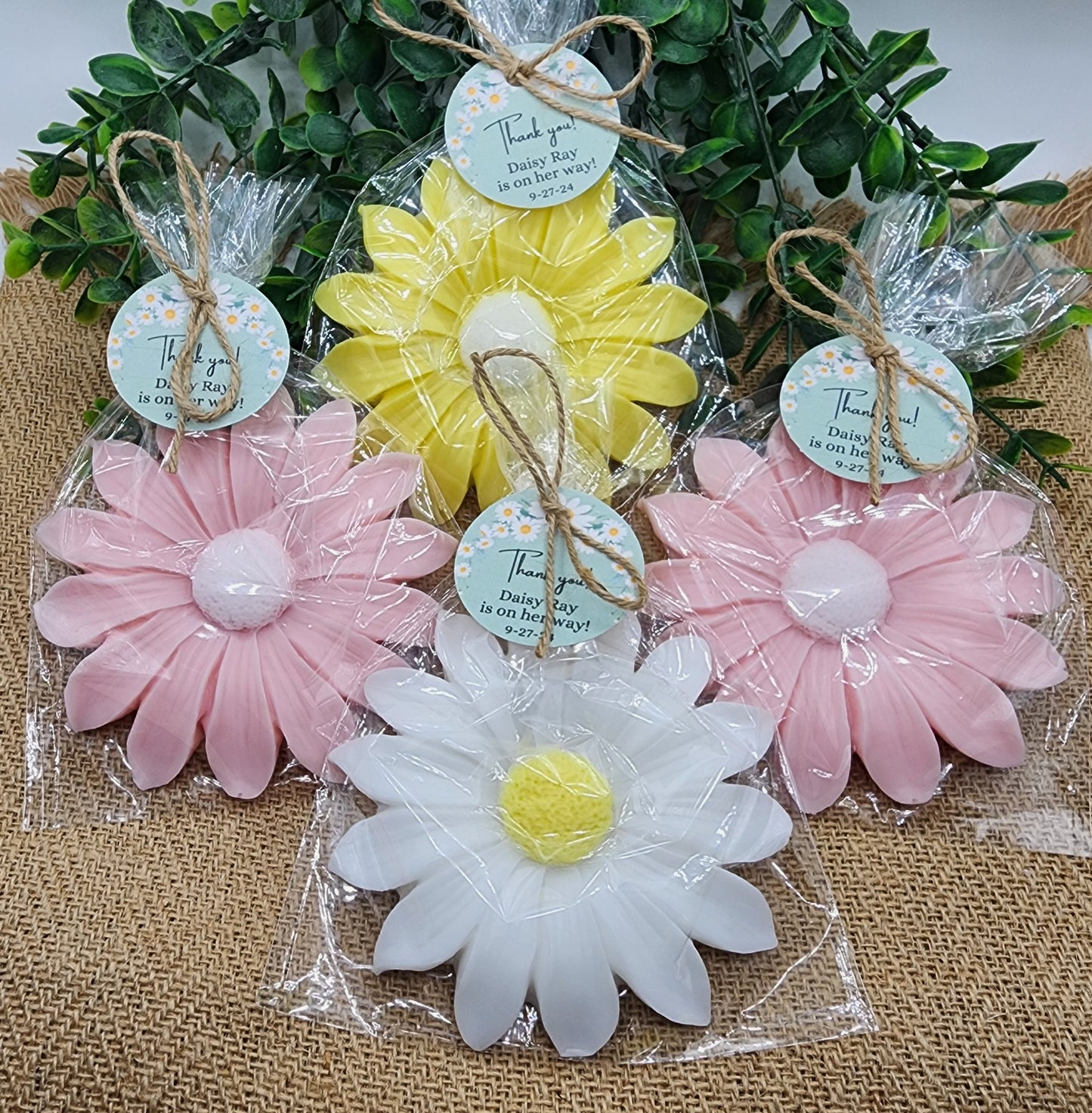 Dusty Blue Flower Soap Favors Baby Shower Something Blue Floral Bridal Shower Decor Baby In Bloom Theme Large Daisy Party Favors Guest Gift