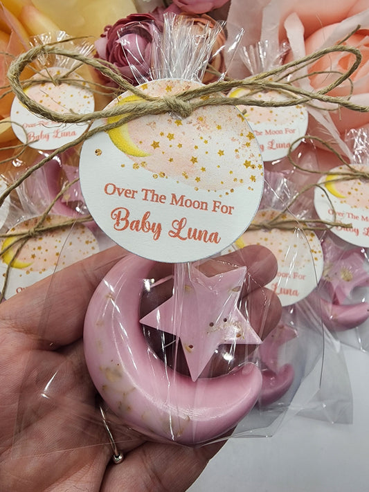 Over the moon soap favors twinkle twinkle little star moon and star soap favors baby shower favors bridal shower favor wedding shower favor