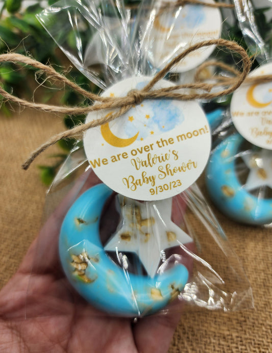 Over the moon soap favors twinkle twinkle little star moon and star soap favors baby shower favors bridal shower favor