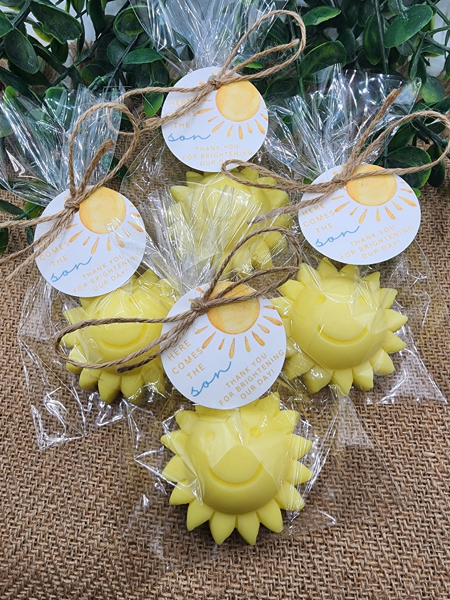 Sun baby shower soap favors sunshine soap here comes the son soap baby shower sun favors birthday party gift you are my sunshine