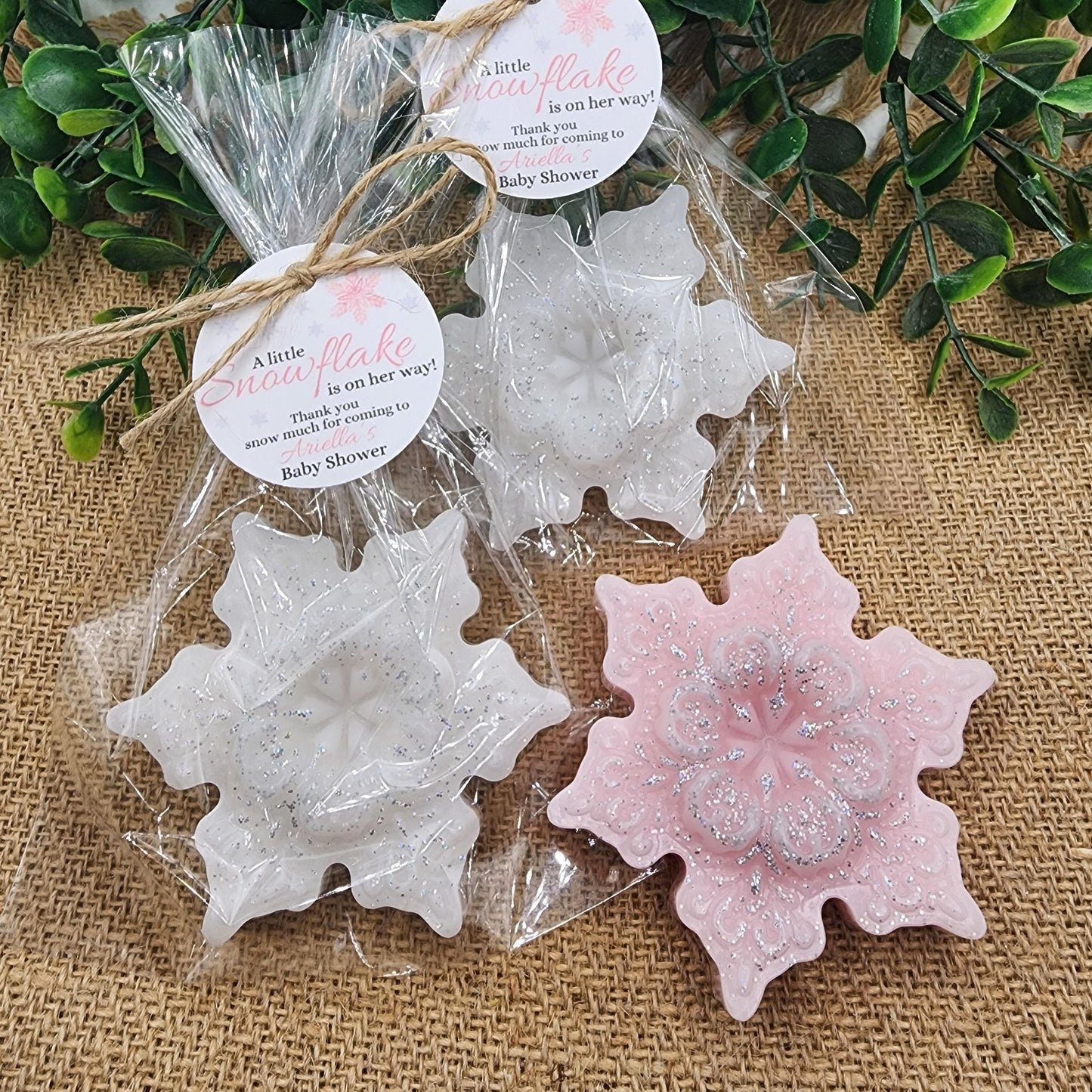 Snowflake Soap Favors Baby Shower Favors Christmas Stocking Stuffers Wedding Shower Favor Christmas Gifts