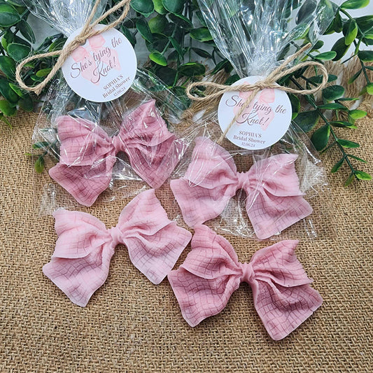 Pink Bow Baby Shower Soap Favors She's Tying The Knot Bridal Shower Wedding Decorations Elegant Keepsakes Gifts For Guests Sweet 16 Birthday