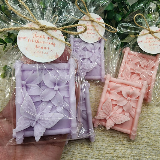 Floral Butterfly Soap Favors Baby shower favors Bridal shower favors Wildflower soap favors Wedding shower favors Party favors Girl gift