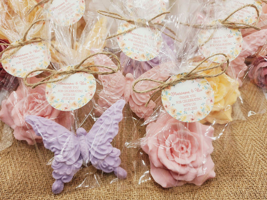 Butterfly and rose soap favors flower soap favors baby shower favors bridal shower favor gift for her party decorations for girl