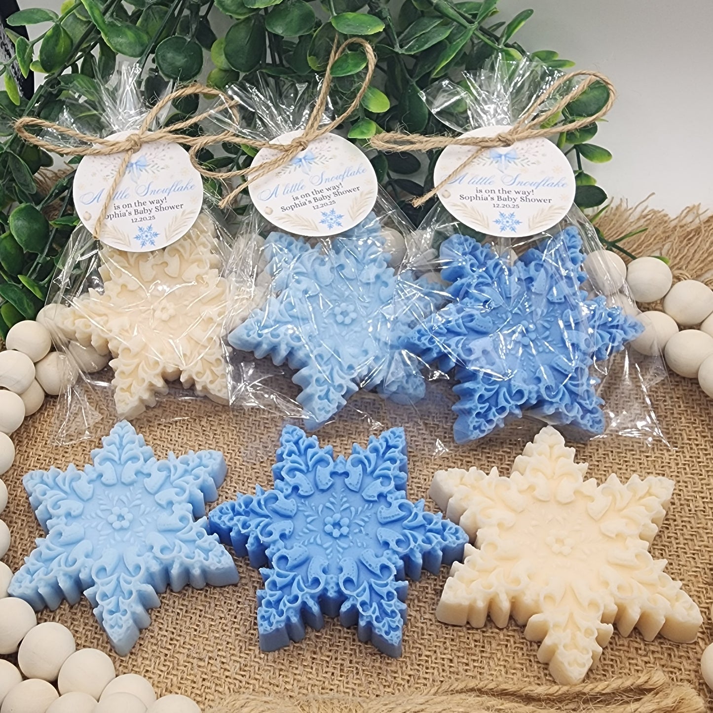 Snowflake Soap Favors Baby Shower Favors Christmas Stocking Stuffers Wedding Shower Favor Christmas Gifts