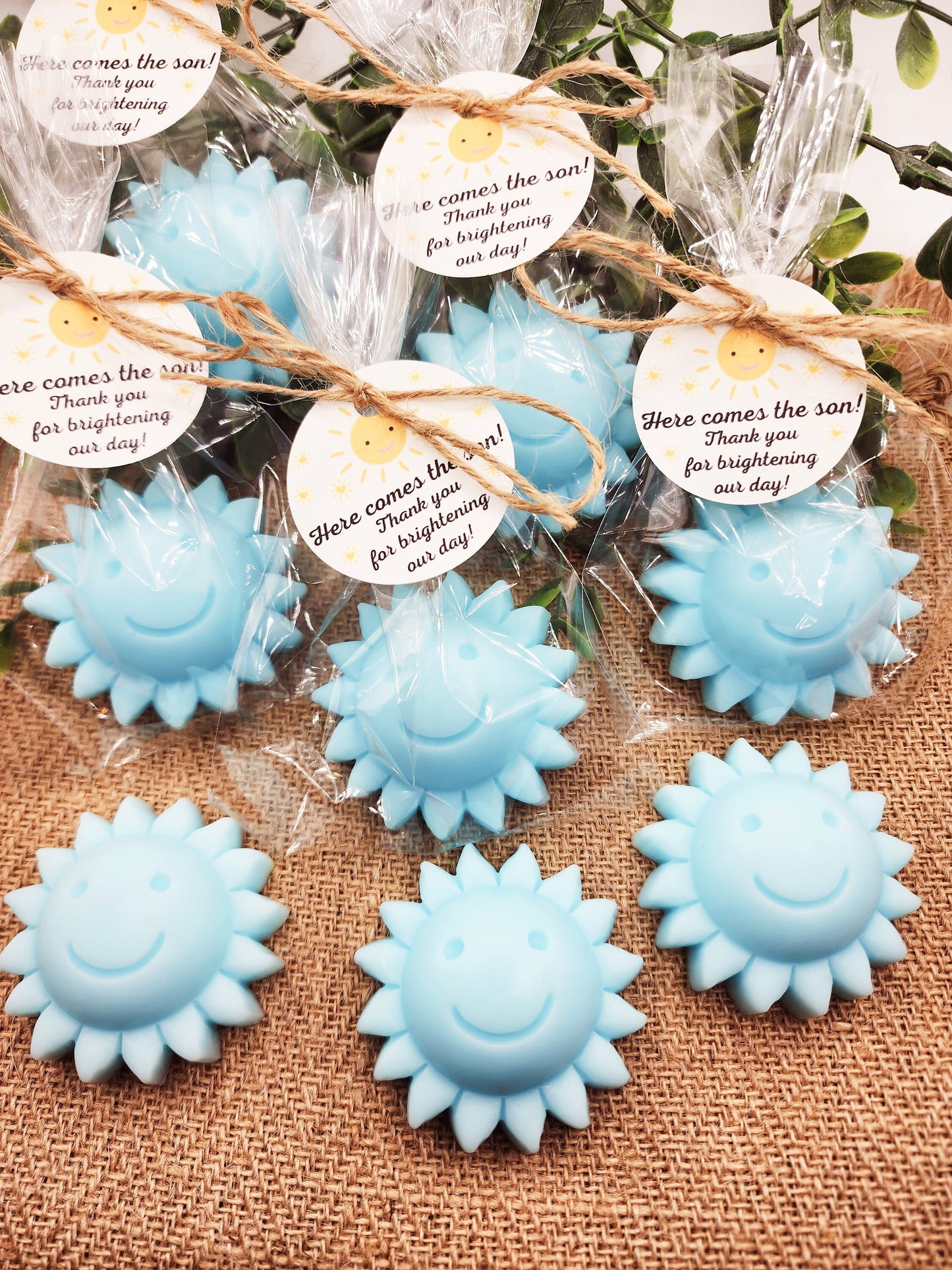 Sun baby shower soap favors sunshine soap here comes the son soap baby shower sun favors birthday party gift you are my sunshine