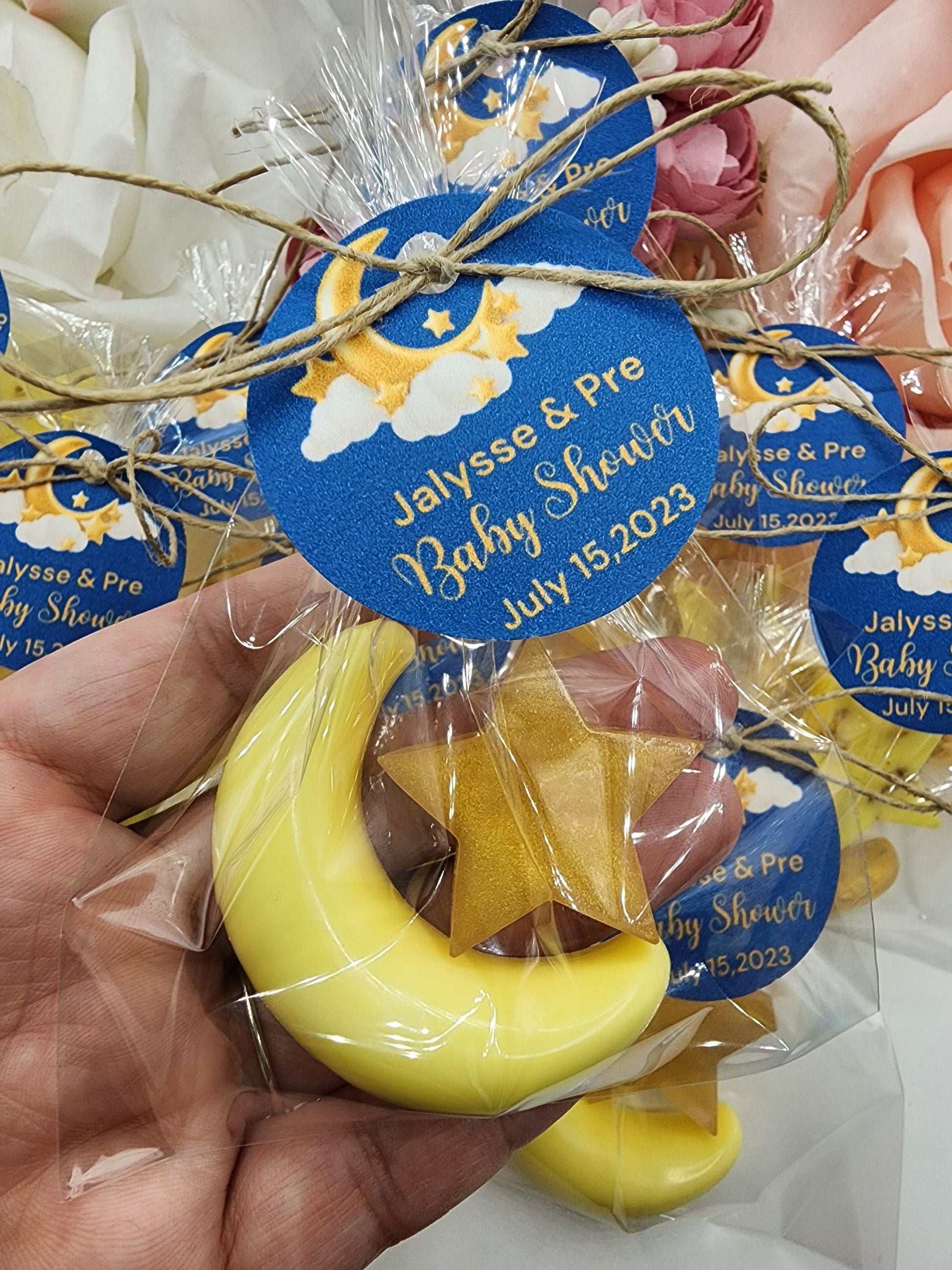 Over the moon soap favors twinkle twinkle little star moon and star soap favors baby shower favors bridal shower favor