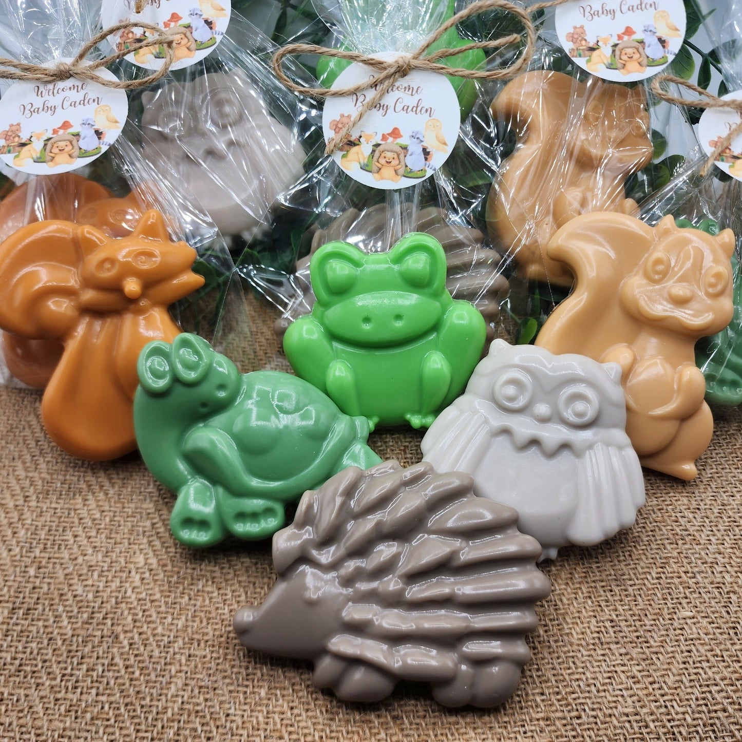 Woodland Animal Baby Shower Soap Favors Safari Animal Decorations Wild One Birthday Party Favors Owl Hedgehog Fox Frog Squirrel Turtle