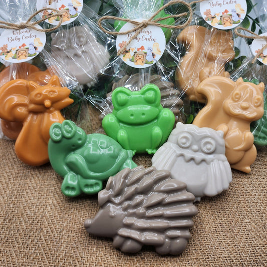 Woodland Animal Baby Shower Soap Favors Safari Animal Decorations Wild One Birthday Party Favors Owl Hedgehog Fox Frog Squirrel Turtle
