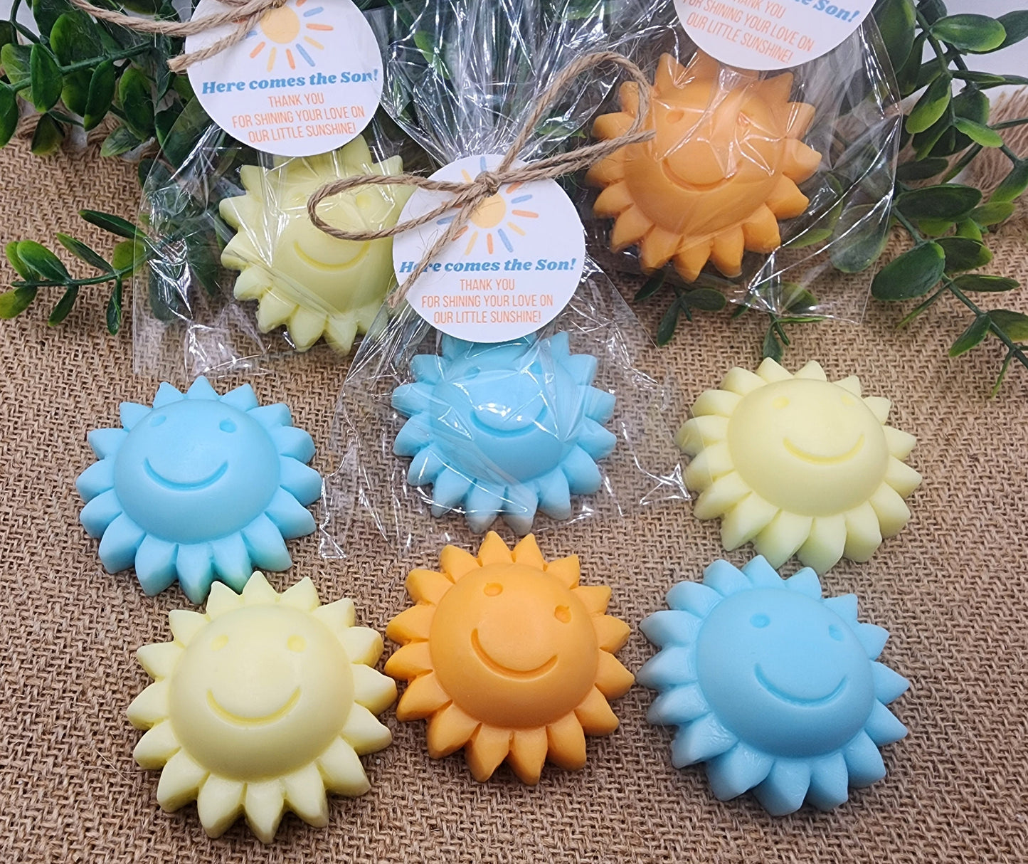 Sun baby shower soap favors sunshine soap here comes the son soap baby shower sun favors birthday party gift you are my sunshine