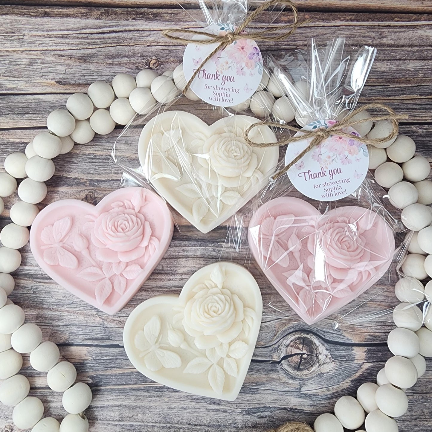 Heart Shaped Soap Favors Baby Shower Wedding Shower Gift For Guests Bridesmaid Gift Floral Rose Gift For Mothers Day Valentine's Day