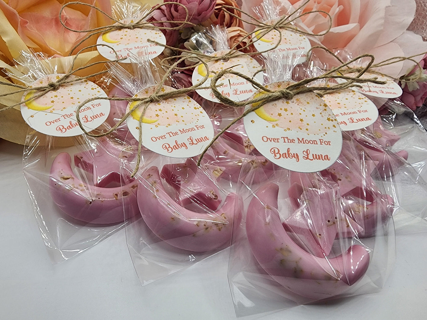 Over the moon soap favors twinkle twinkle little star moon and star soap favors baby shower favors bridal shower favor wedding shower favor