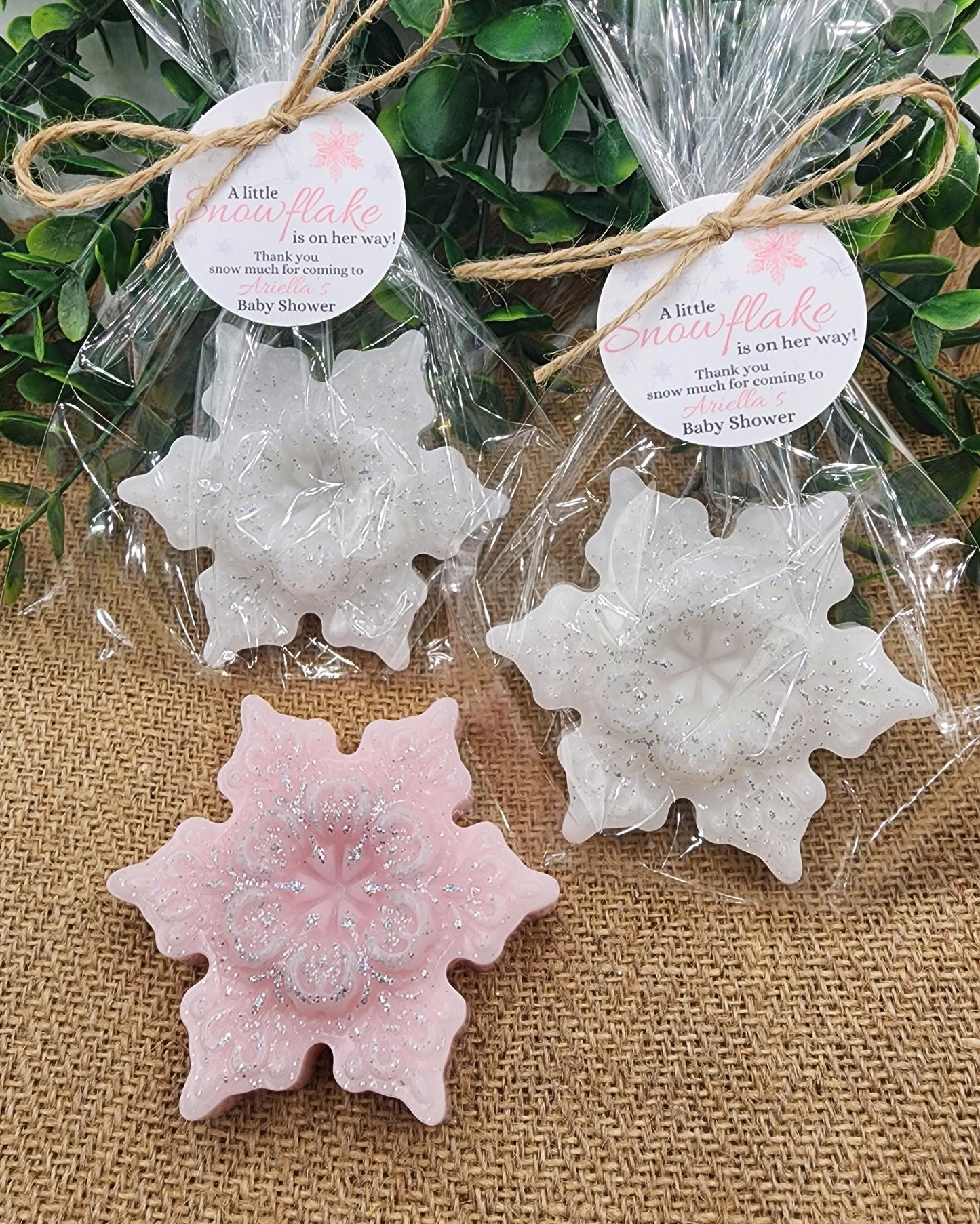 Snowflake Soap Favors Baby Shower Favors Christmas Stocking Stuffers Wedding Shower Favor Christmas Gifts