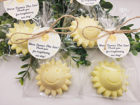 Sun baby shower soap favors sunshine soap here comes the son soap baby shower sun favors birthday party gift you are my sunshine