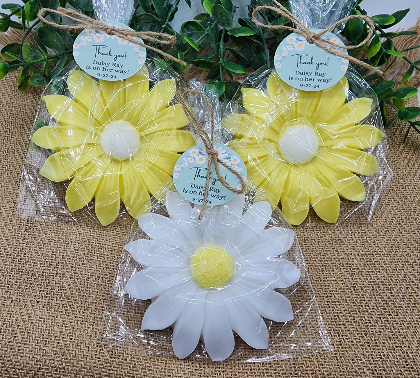 Dusty Blue Flower Soap Favors Baby Shower Something Blue Floral Bridal Shower Decor Baby In Bloom Theme Large Daisy Party Favors Guest Gift