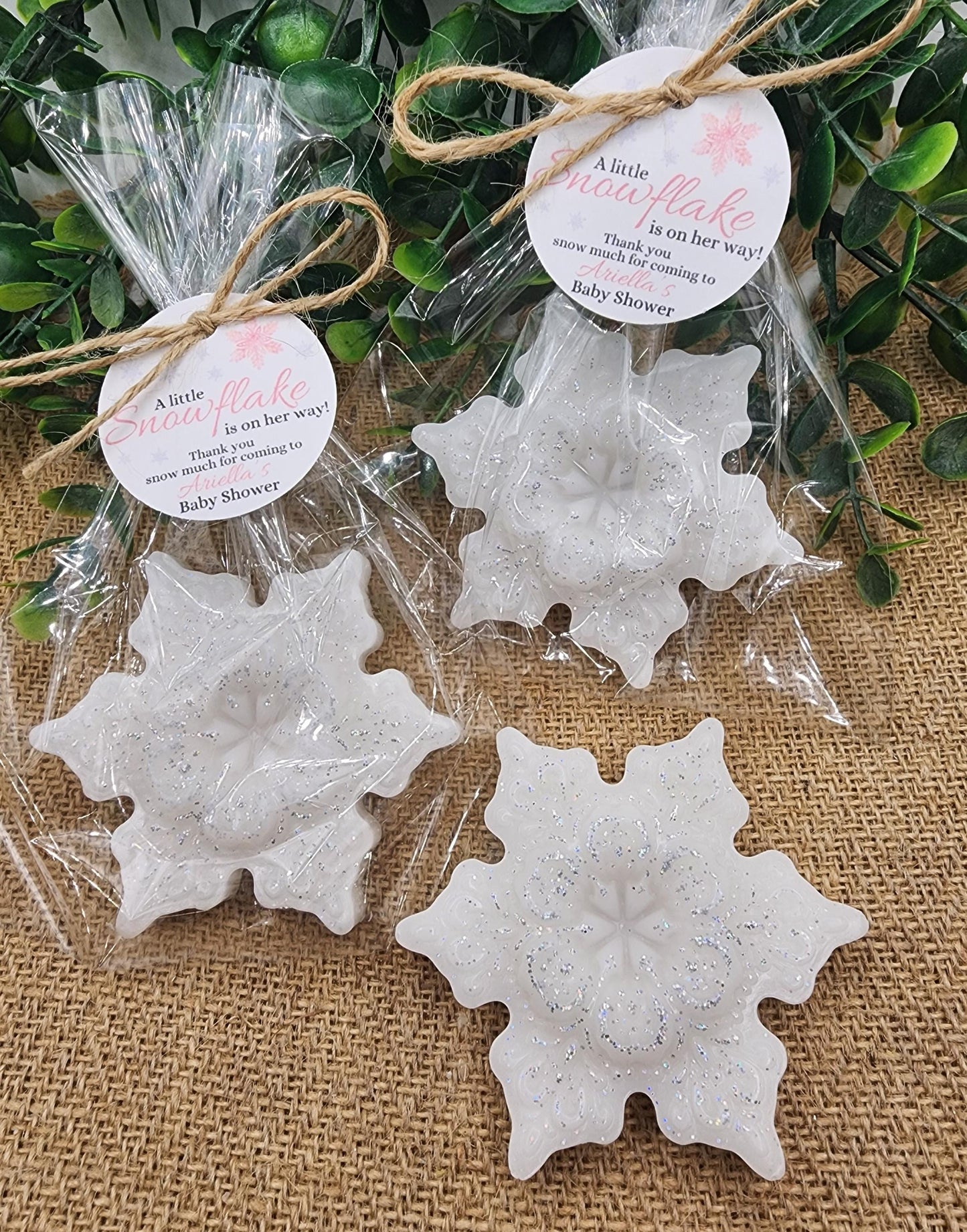 Snowflake Soap Favors Baby Shower Favors Christmas Stocking Stuffers Wedding Shower Favor Christmas Gifts