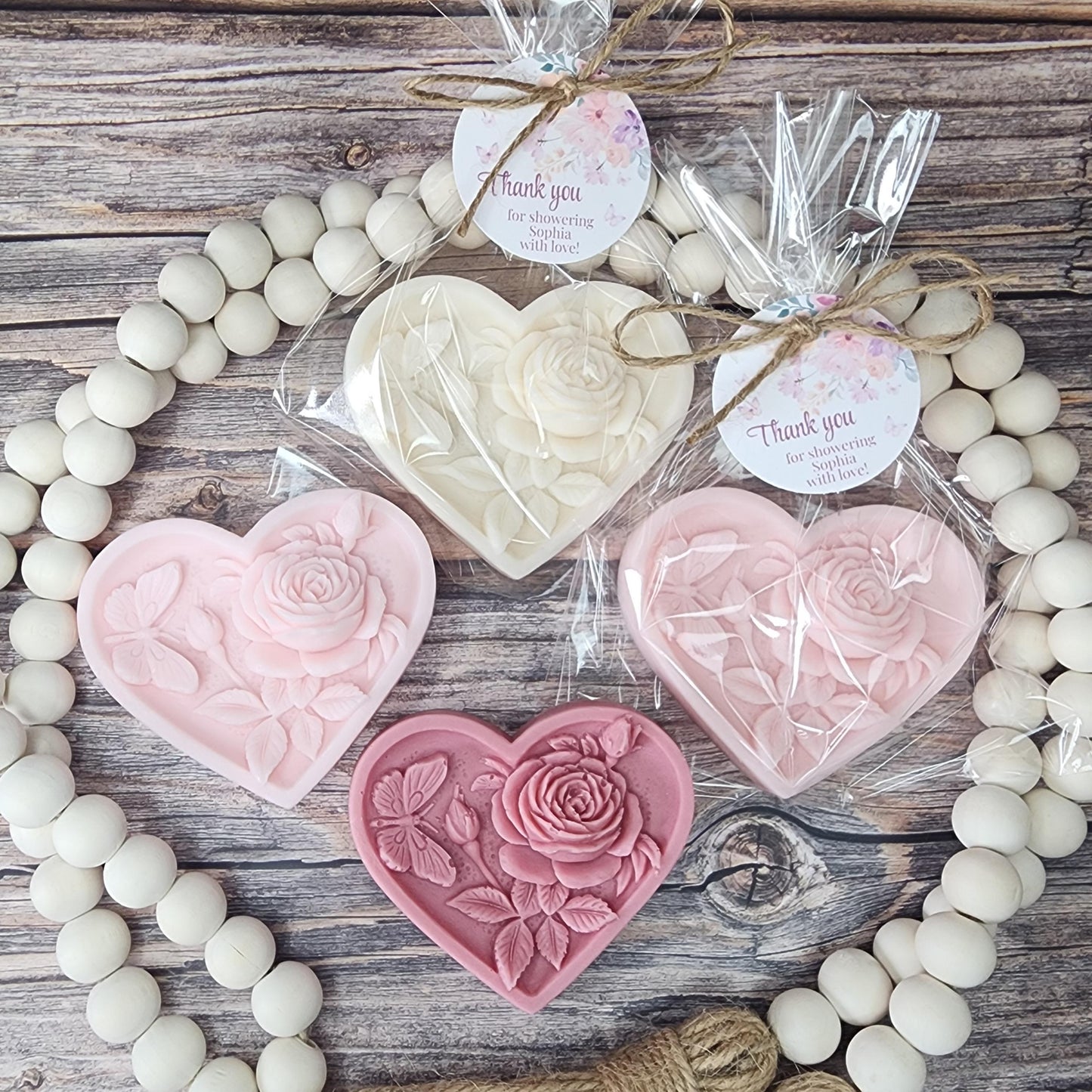 Heart Shaped Soap Favors Baby Shower Wedding Shower Gift For Guests Bridesmaid Gift Floral Rose Gift For Mothers Day Valentine's Day