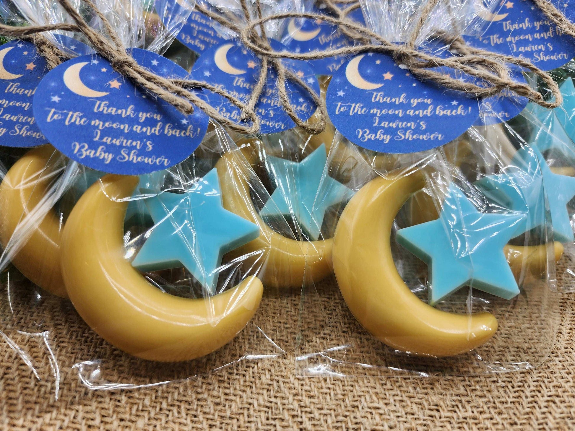 Over the moon soap favors twinkle twinkle little star moon and star soap favors baby shower favors bridal shower favor