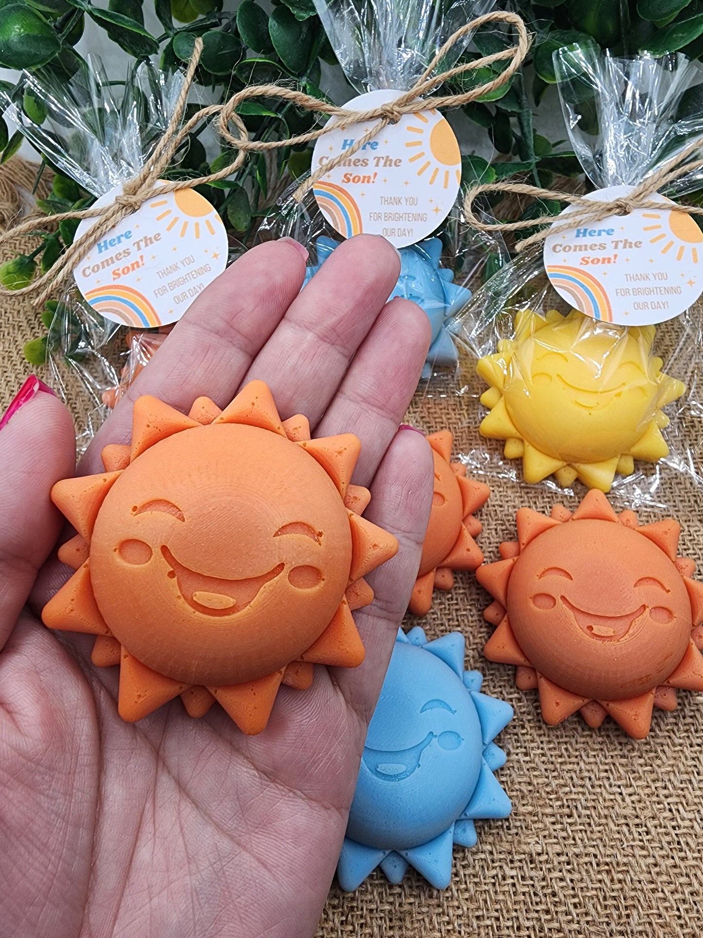 Sun baby shower soap favors sunshine soap here comes the son soap baby shower sun favors birthday party gift you are my sunshine