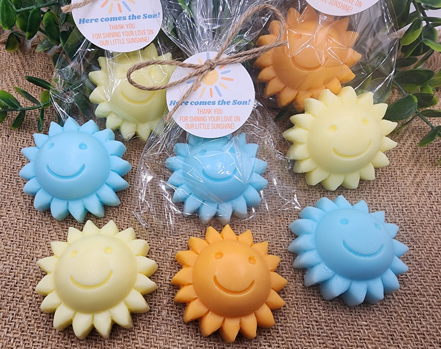 Sun baby shower soap favors sunshine soap here comes the son soap baby shower sun favors birthday party gift you are my sunshine