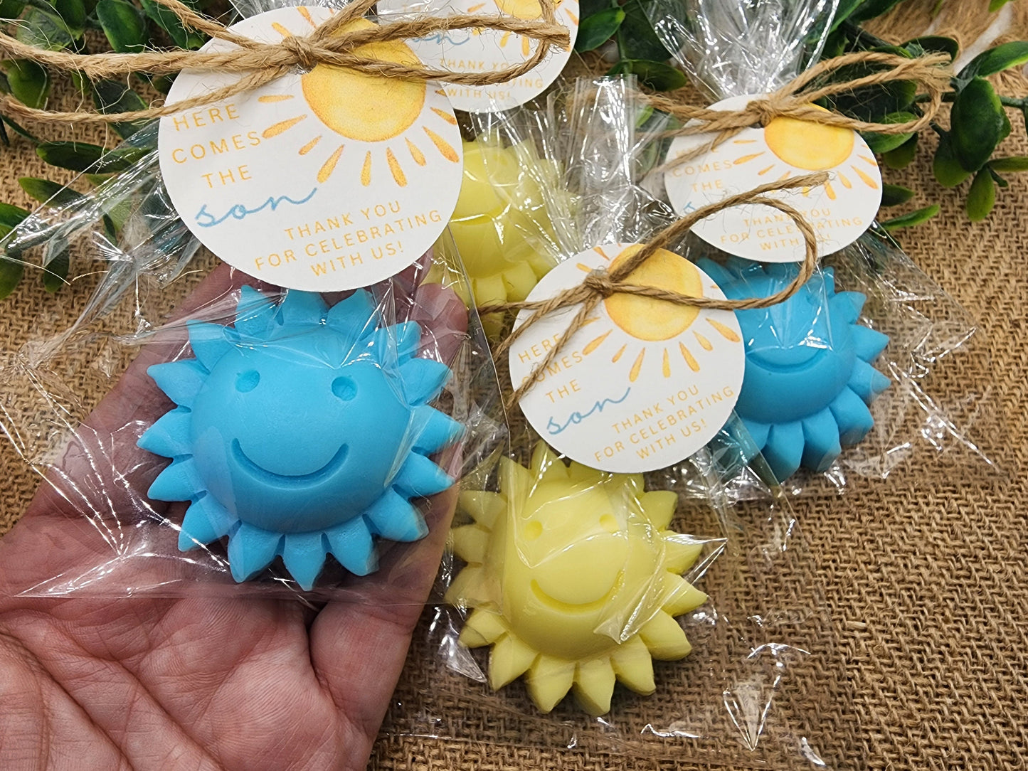 Sun baby shower soap favors sunshine soap here comes the son soap baby shower sun favors birthday party gift you are my sunshine