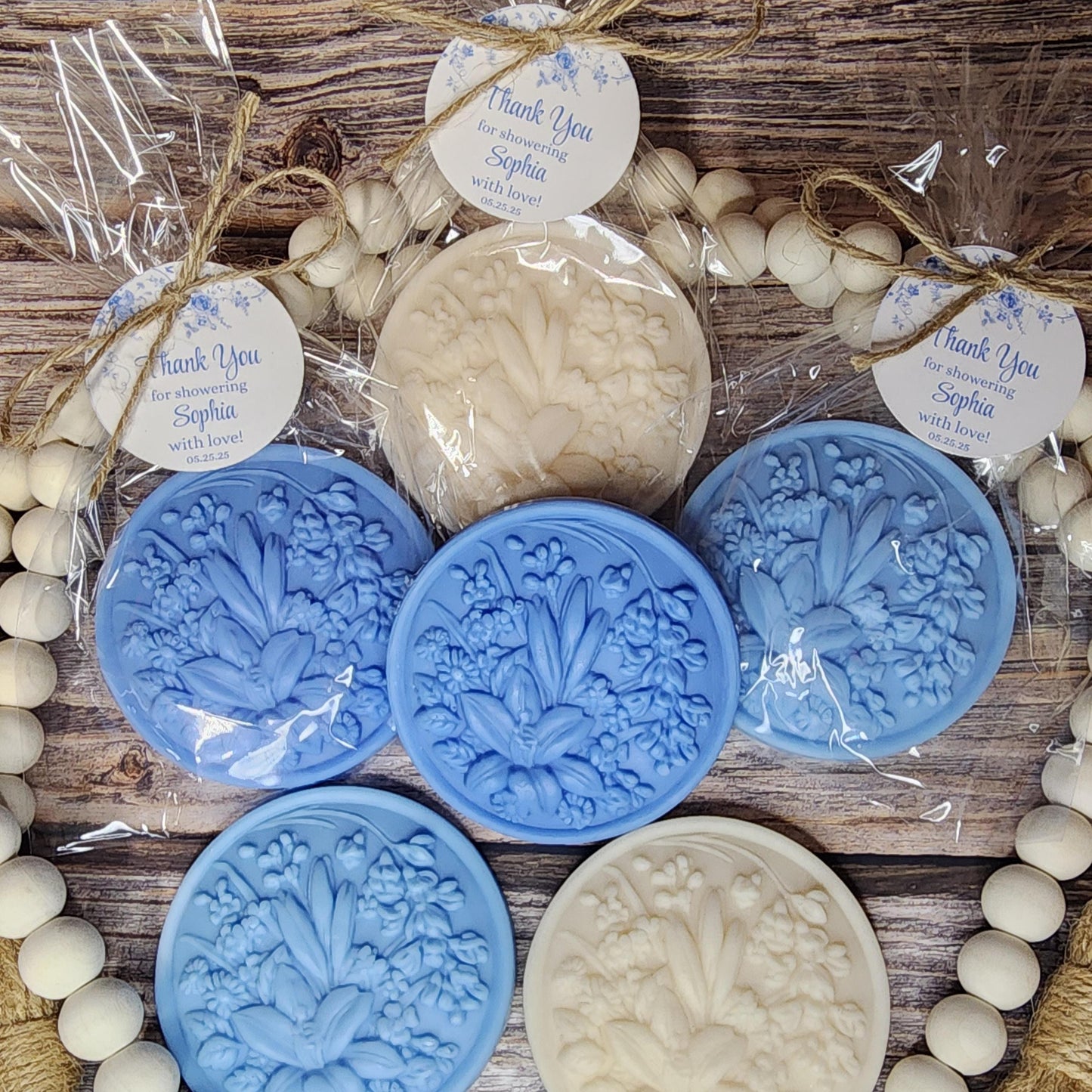 Dusty Blue Flower Soap Favors Baby Shower Something Blue Floral Bridal Shower Decor Baby In Bloom Theme Elegant Floral Lace Decorations