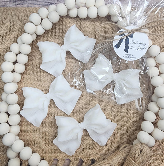 Elegant White Bow Baby Shower Soap Favors She's Tying The Knot Bridal Shower Wedding Decorations Elegant Keepsakes Gifts For Guests Sweet 16